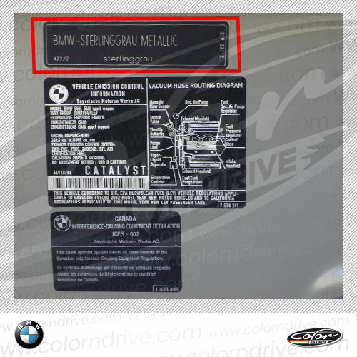 2-SERIES GRAN COUPE Paint Code Label