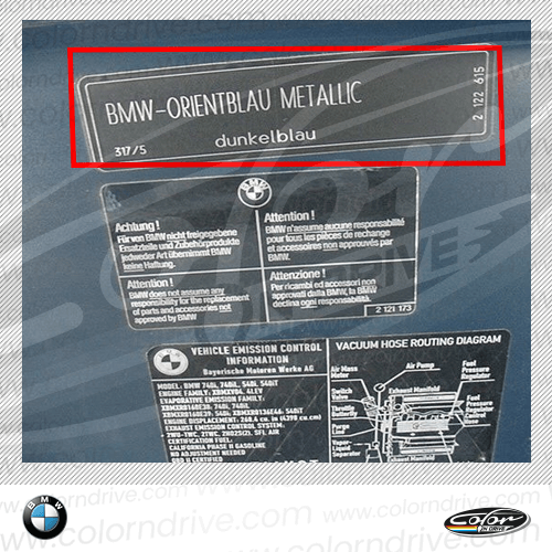 8-SERIES COUPE Paint Code Label
