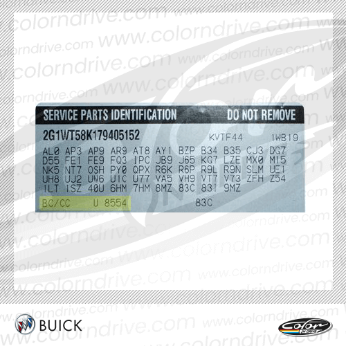 Buick Lackcode-Etikett