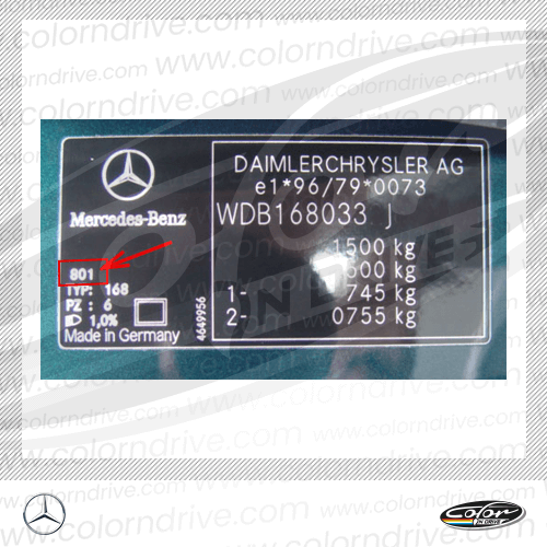 Etichetta del Codice Colore Mercedes